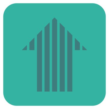 Düz kare vektör simge yukarı ok şerit