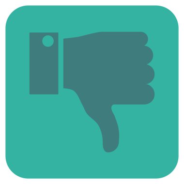 Başparmak aşağı düz vektör simgesi kare