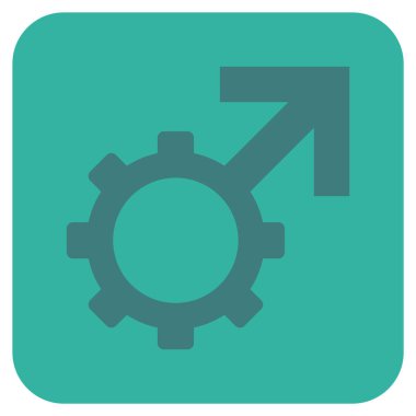 Teknolojik Potence düz kare vektör simgesi