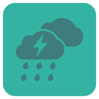 Fırtına bulutları düz kare vektör simgesi