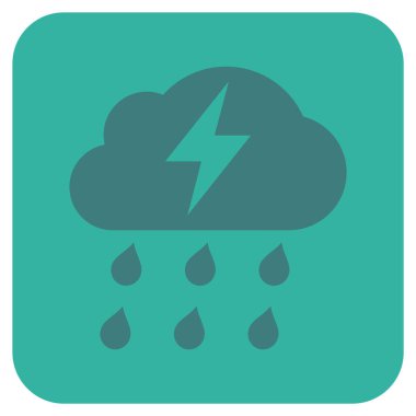 Fırtına düz kare vektör simgesi