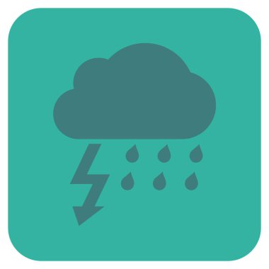 Fırtına düz kare vektör simgesi