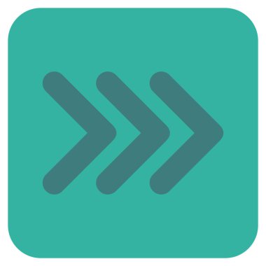 Sağa üçlü ok ucu düz vektör simgesi kare