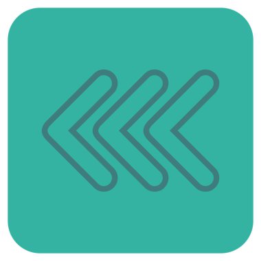 Üçlü işaretçi düz yaptı vektör simgesi kare