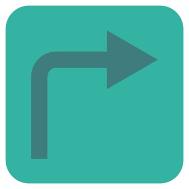 Vektör simge düz kare sağa dönün