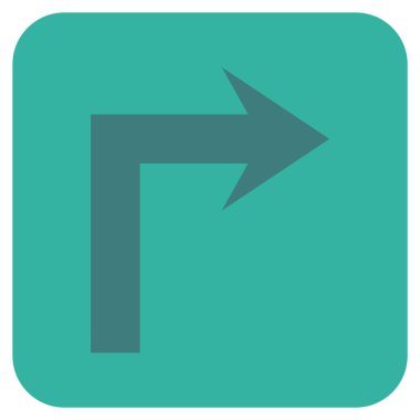 Vektör simge düz kare sağa dönün