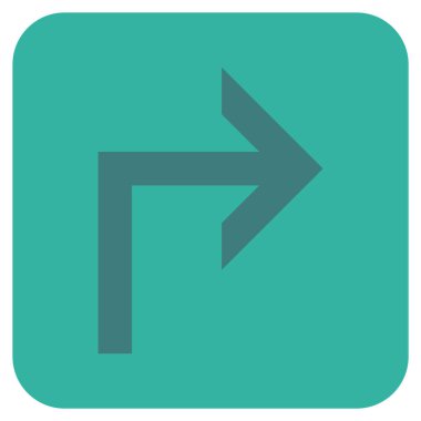 Vektör simge düz kare sağa dönün