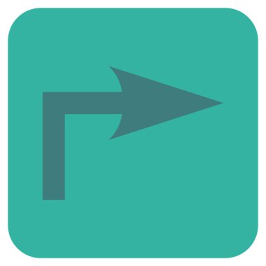 Vektör simge düz kare sağa dönün