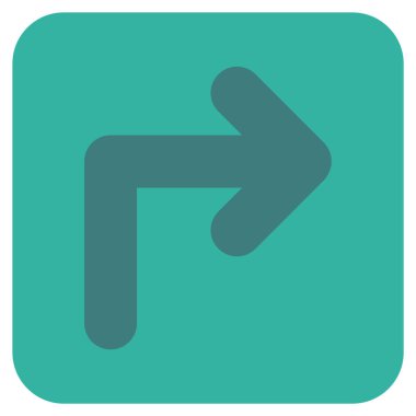 Vektör simge düz kare sağa dönün