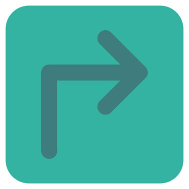 Vektör simge düz kare sağa dönün