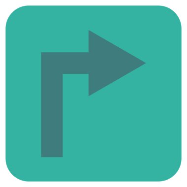 Vektör simge düz kare sağa dönün