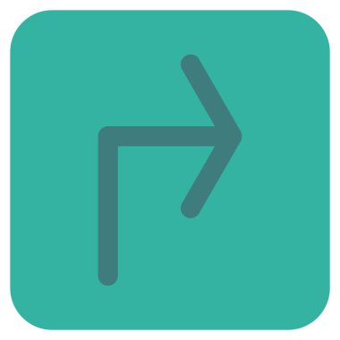 Vektör simge düz kare sağa dönün