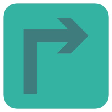 Vektör simge düz kare sağa dönün