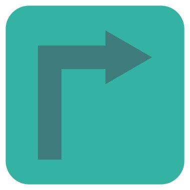 Vektör simge düz kare sağa dönün