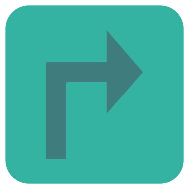 Vektör simge düz kare sağa dönün