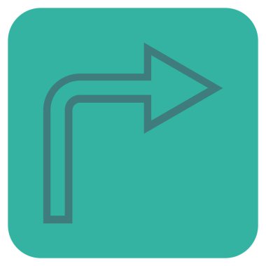 Vektör simge düz kare sağa dönün