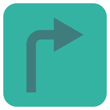 Vektör simge düz kare sağa dönün