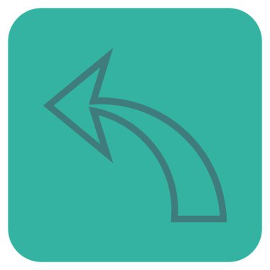 Düz kare vektör simgesi geri al