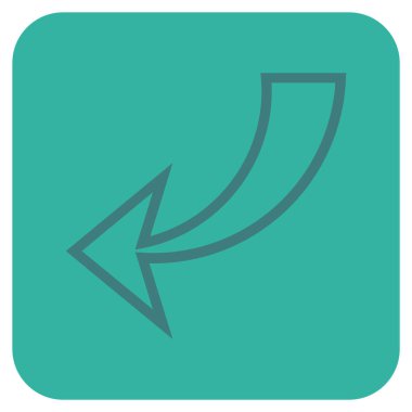 Düz kare vektör simgesi geri al