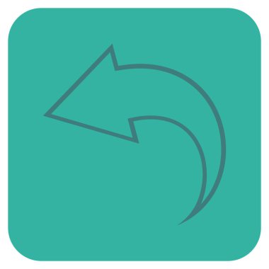 Düz kare vektör simgesi geri al