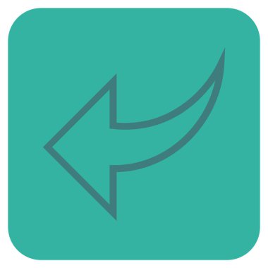 Düz kare vektör simgesi geri al