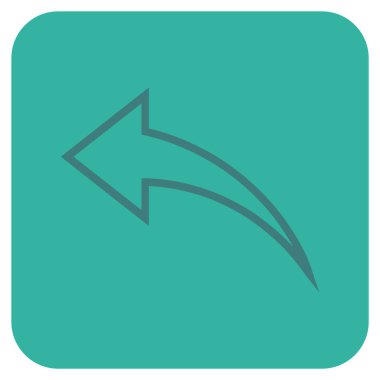 Düz kare vektör simgesi geri al