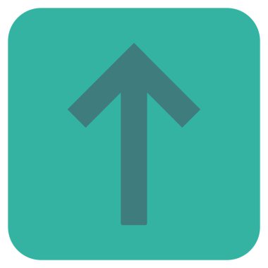 Yukarı ok düz kare vektör simgesi