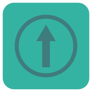 Yukarı yönlü ok düz kare vektör simgesi