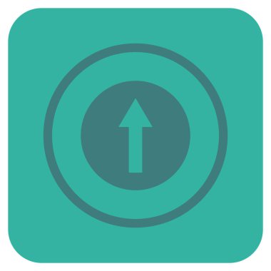 Yukarı yönlü ok düz kare vektör simgesi