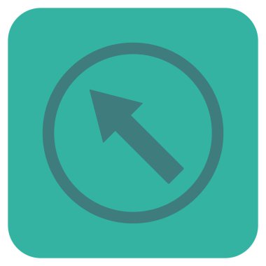 Yuvarlak yukarı sağdan sola ok düz kare vektör simgesi