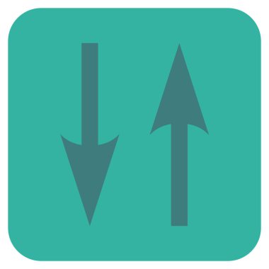 Dikey Exchange oklar düz kare vektör simgesi