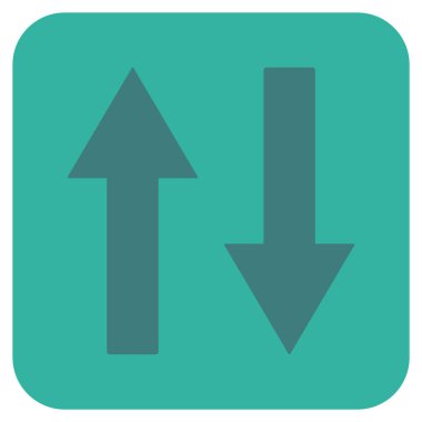 Dikey Çevir oklar düz kare vektör simgesi