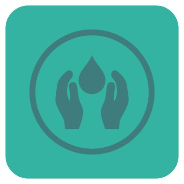 Su bakımı düz kare vektör simgesi