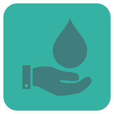 Vektör simge su hizmet düz kare