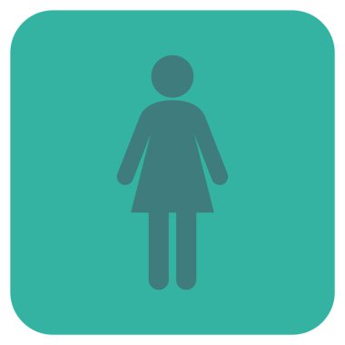 Kadın düz kare vektör simgesi