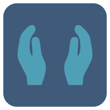 Alkış eller düz kare vektör simgesi