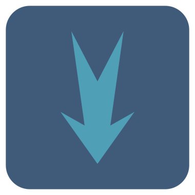 Düz aşağı ok vektör simgesi kare