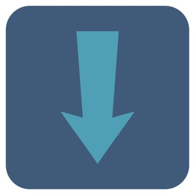 Düz aşağı ok vektör simgesi kare