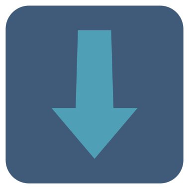 Düz aşağı ok vektör simgesi kare