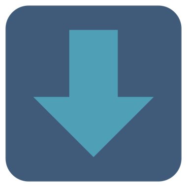 Düz aşağı ok vektör simgesi kare