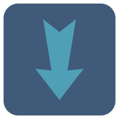 Düz aşağı ok vektör simgesi kare