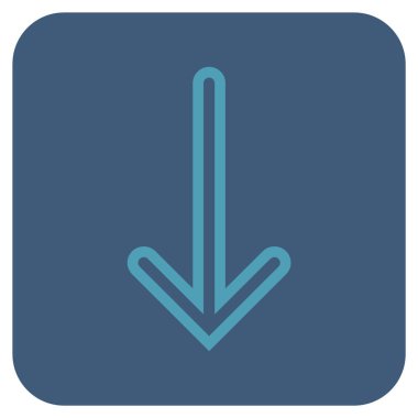 Düz aşağı ok vektör simgesi kare