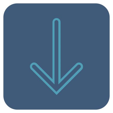 Düz aşağı ok vektör simgesi kare