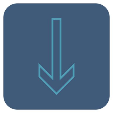 Düz aşağı ok vektör simgesi kare