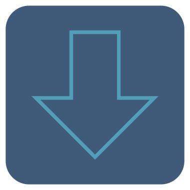 Düz aşağı ok vektör simgesi kare