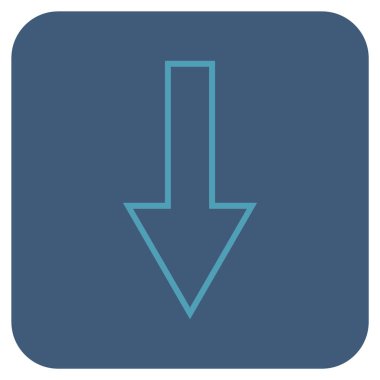 Düz aşağı ok vektör simgesi kare