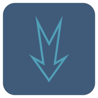 Düz aşağı ok vektör simgesi kare