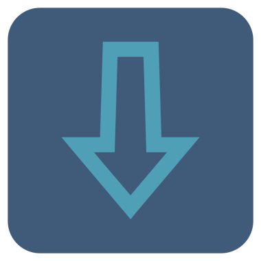 Düz aşağı ok vektör simgesi kare