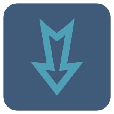 Düz aşağı ok vektör simgesi kare