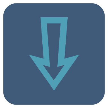 Düz aşağı ok vektör simgesi kare